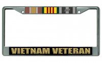 Vietnam Veteran Chrome License Plate Frame