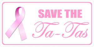 Save The Ta-Tas Breast Cancer Photo License Plate