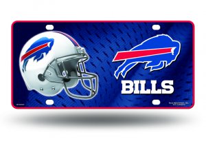 Buffalo Bills White Metal License Plate