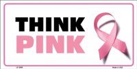 Think Pink Breast Cancer License Plate