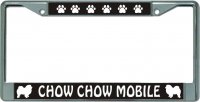Chow Chow Mobile Chrome License Plate Frame