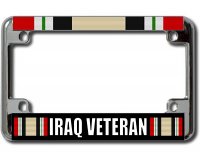 Iraq Veteran Chrome Motorcycle License Plate Frame