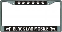 Black Lab Mobile Chrome License Plate Frame