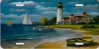 Lighthouse Painting License Plate