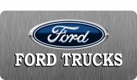 Ford Trucks With Logo On Brushed Photo License Plate