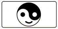 Yin And Yang Smiley Face Photo License Plate