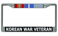 Korean War Veteran Chrome License Plate Frame