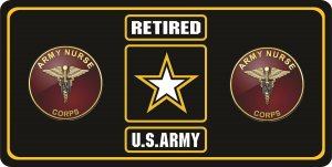 U.S. Army Retired Nurse Corps Photo License Plate