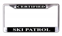 Certified Ski Patrol Chrome License Plate Frame