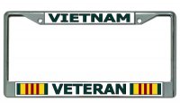 Vietnam Veteran #2 Chrome License Plate Frame