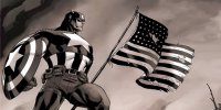 Captain America With Wavy Flag Photo License Plate