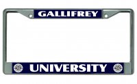Gallifrey University Chrome License Plate Frame