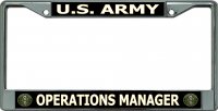U.S. Army Operations Manager Chrome License Plate Frame
