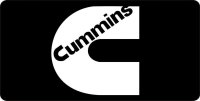 Cummins Logo On Black Photo License Plate
