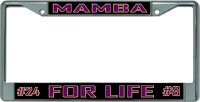 Kobe Mamba For Life Chrome License Plate Frame