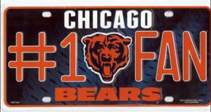 Chicago Bears #1 Fan License Plate