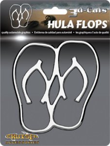 Hula Flops Chrome Auto Emblem