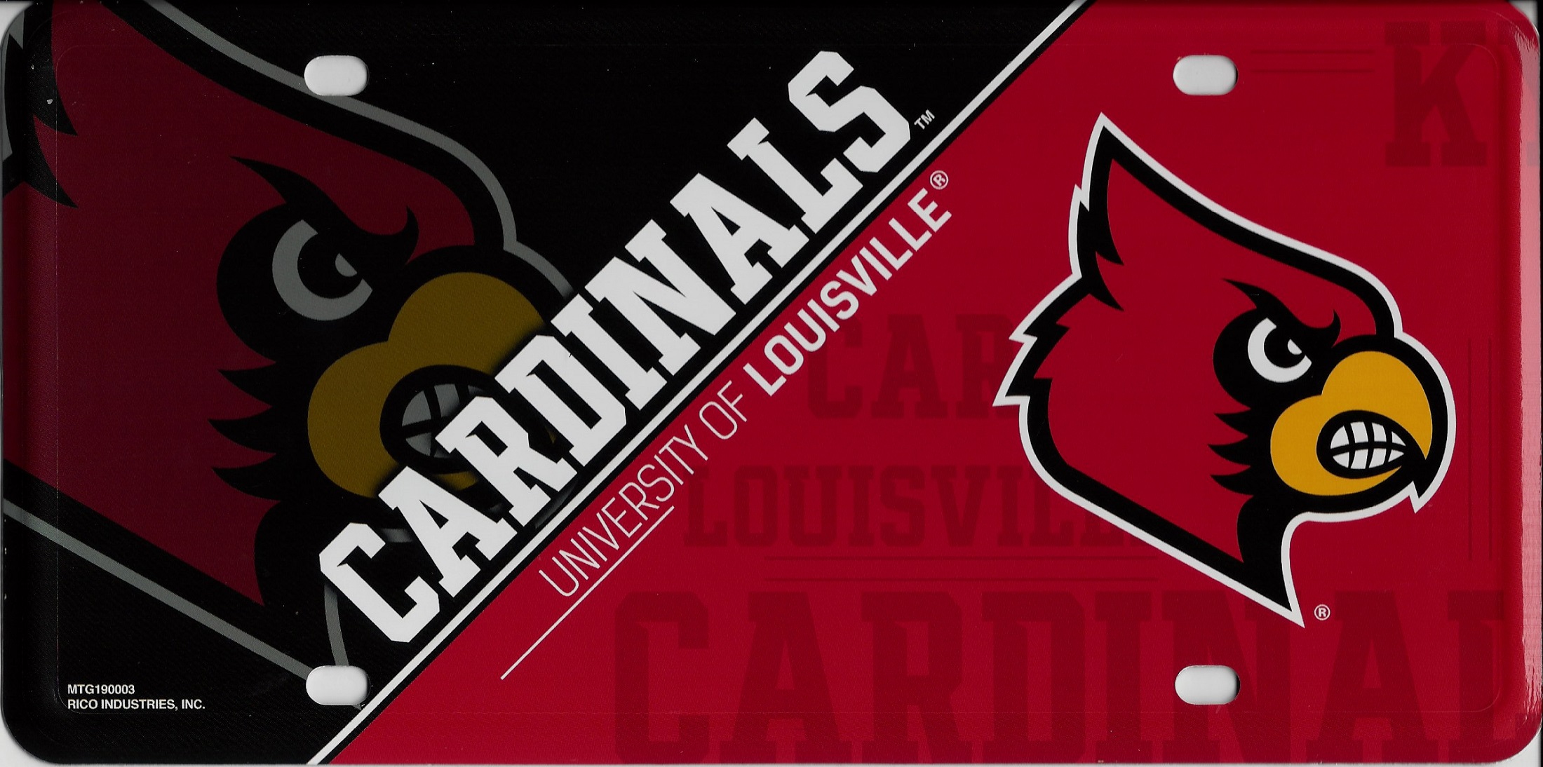 Rico Louisville Cardinals Metal License Plate