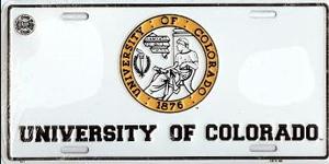 University of Colorado Metal License Plate