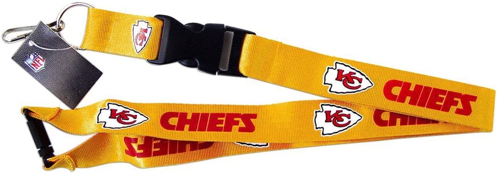 Kansas City Chiefs NFL Clip Lanyard Keychain ID Ticket Holder - Yellow