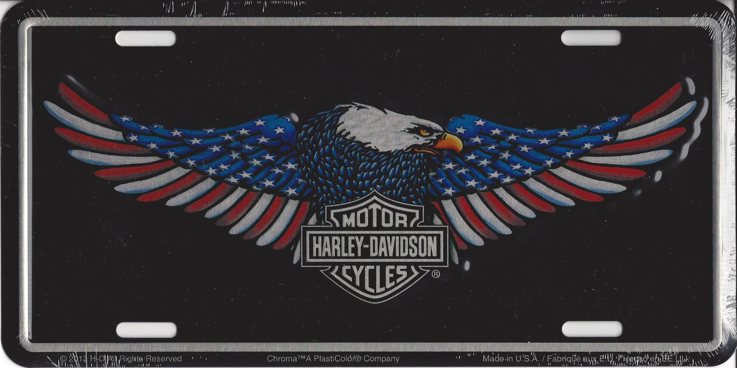 Harley-Davidson American Bar and Shield Flag License Plate