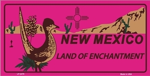 New Mexico Land of Enchantment Pink License Plate