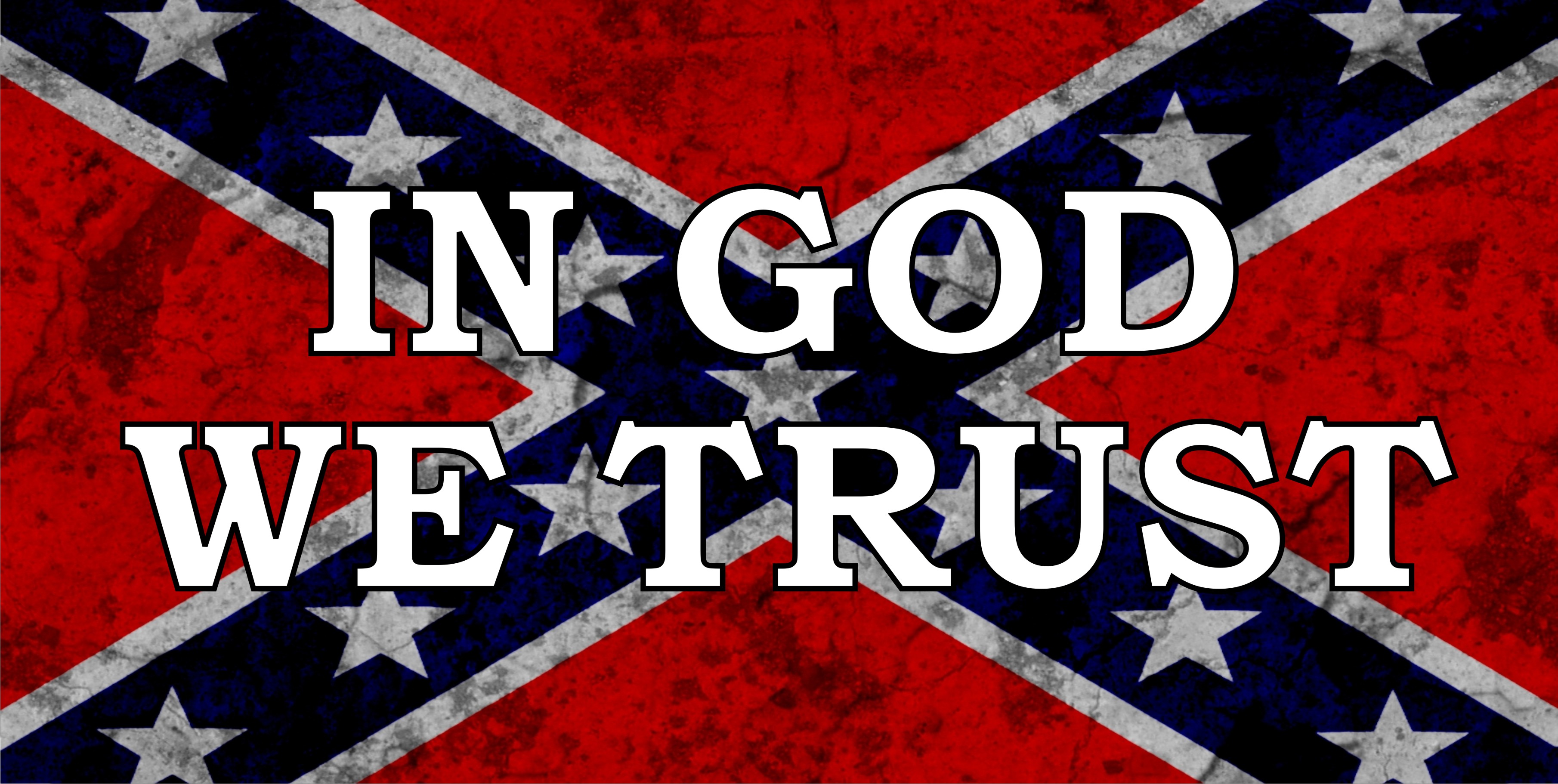 In God We Trust Confederate Rebel License Plate In God We
