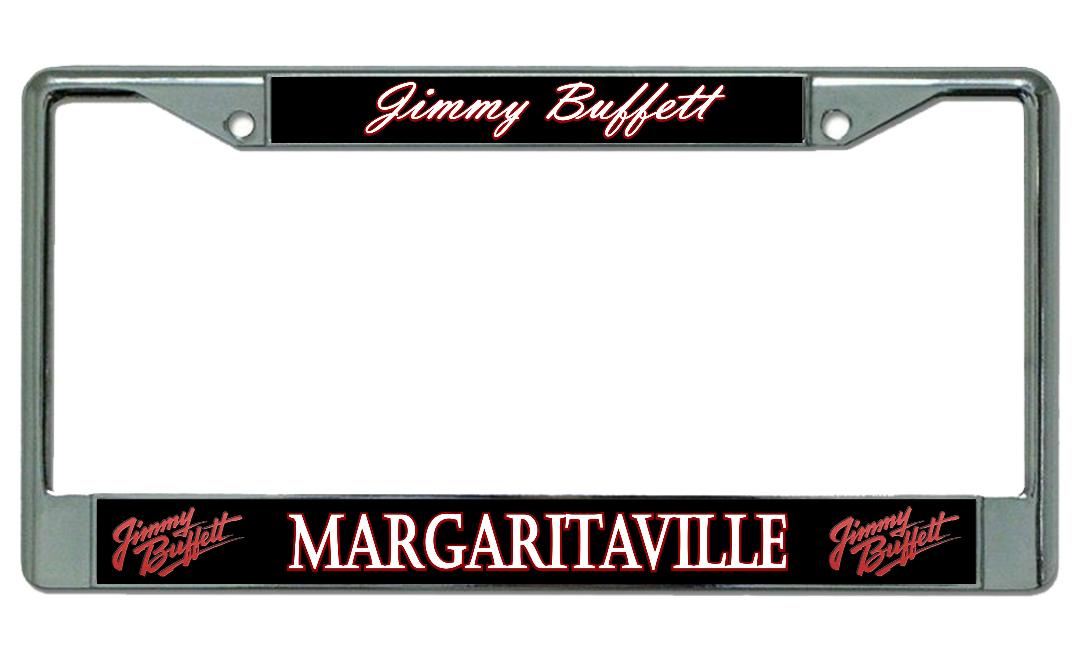 jimmy buffett margaritaville rock band logo chrome license plate frame usa made 