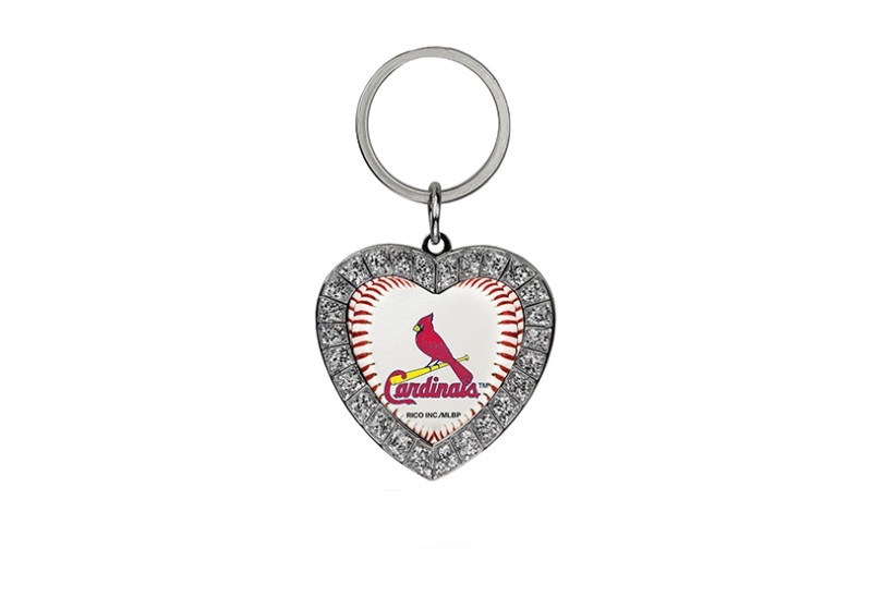 Rico St. Louis Cardinals Bling Rhinestone Heart Key Chain MKH6101