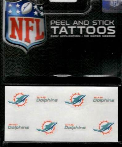 Miami Dolphins Tattoos Peel & Stick Tattoos 8 Piece Set TAT 