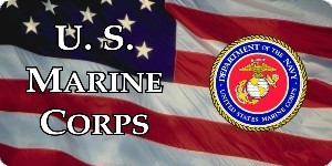 U.S. Marine Corps With Flag Photo License Plate
