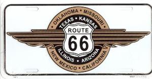 Route 66 8-States Wing License Plate